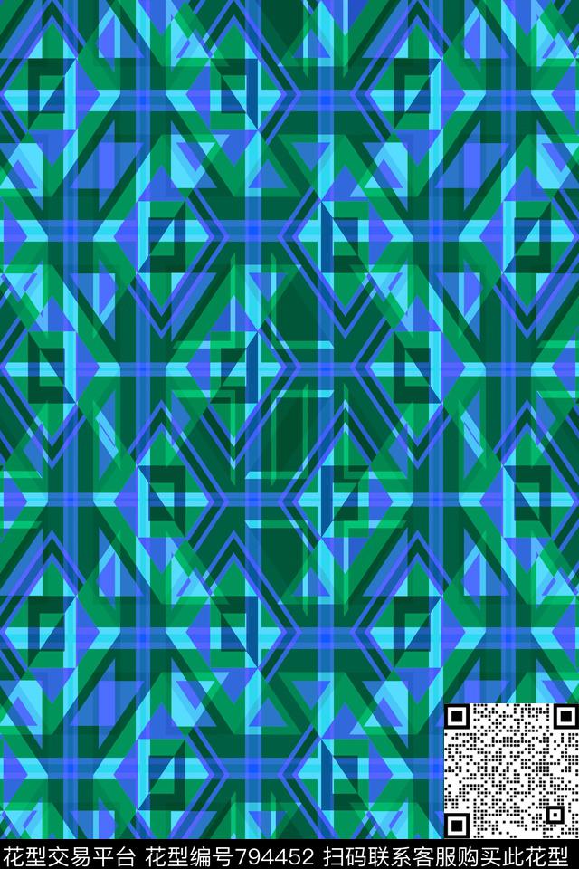 色块三角形菱形传统印花华亿平台下载（图片编号: 794452） - 瓦栏（Walan）