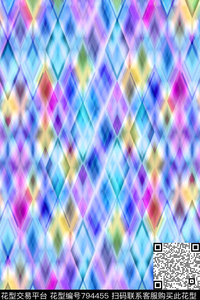 菱形色块三角形传统印花华亿平台下载（图片编号: 794455） - 瓦栏（Walan）