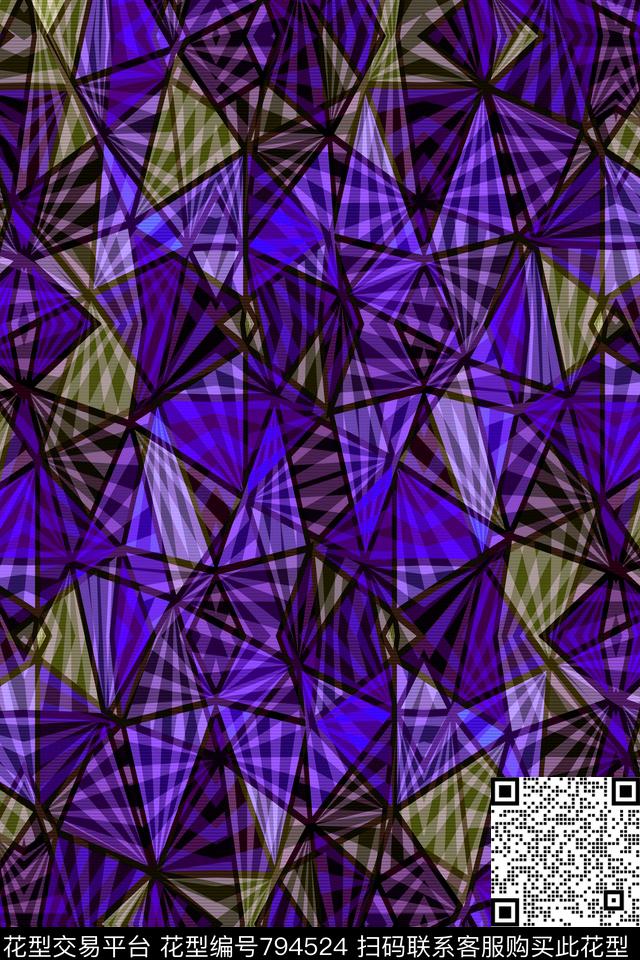 菱形色块三角形传统印花华亿平台下载（图片编号: 794524） - 瓦栏（Walan）