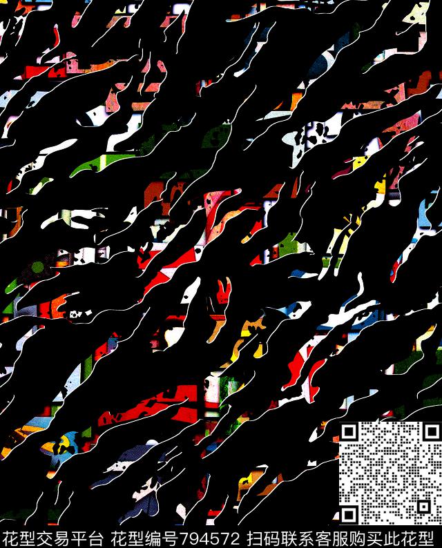 卡通迷彩Fei-女装迷彩抽象数码印花华亿平台下载（图片编号: 794572） - 瓦栏（Walan）