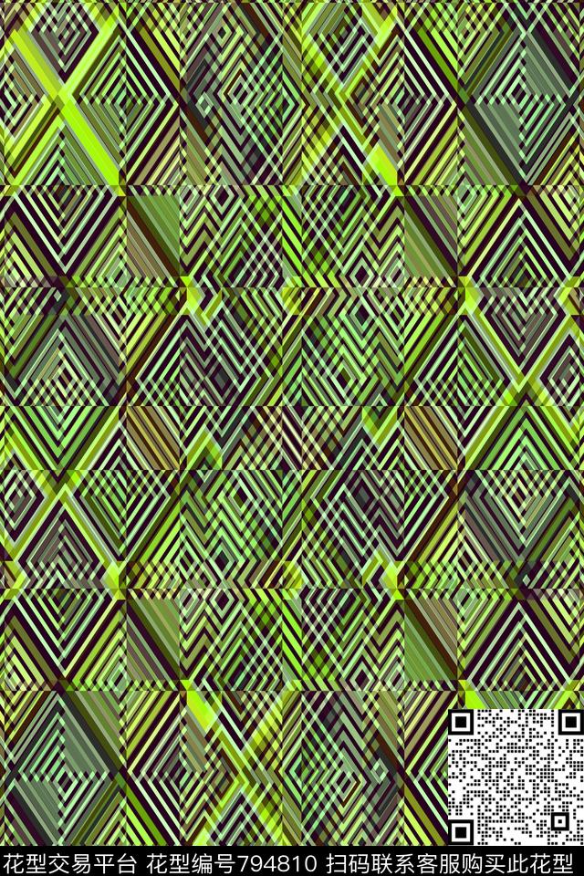 菱形几何条纹三角形传统印花华亿平台下载（图片编号: 794810） - 瓦栏（Walan）