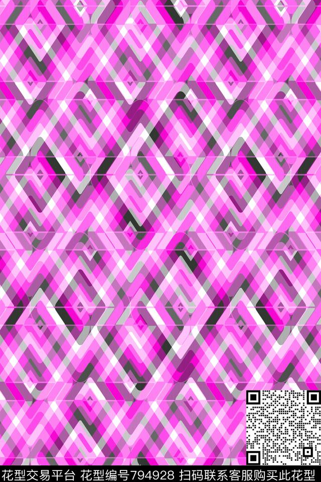 几何条纹菱形三角形传统印花华亿平台下载（图片编号: 794928） - 瓦栏（Walan）
