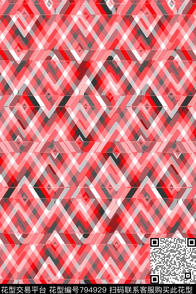 几何条纹菱形三角形传统印花华亿平台下载（图片编号: 794929） - 瓦栏（Walan）