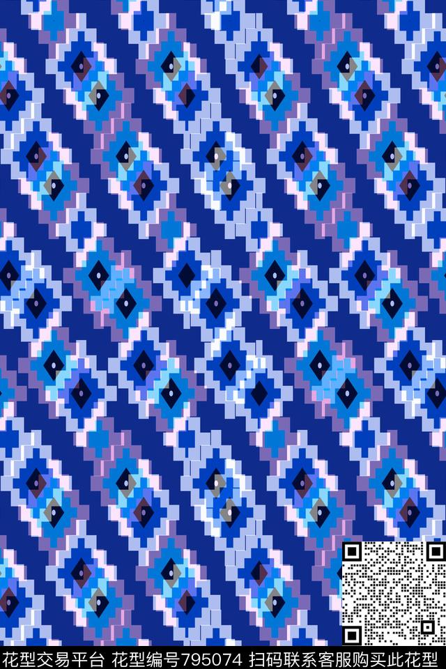 不规则几何小方块马赛克传统印花华亿平台下载（图片编号: 795074） - 瓦栏（Walan）