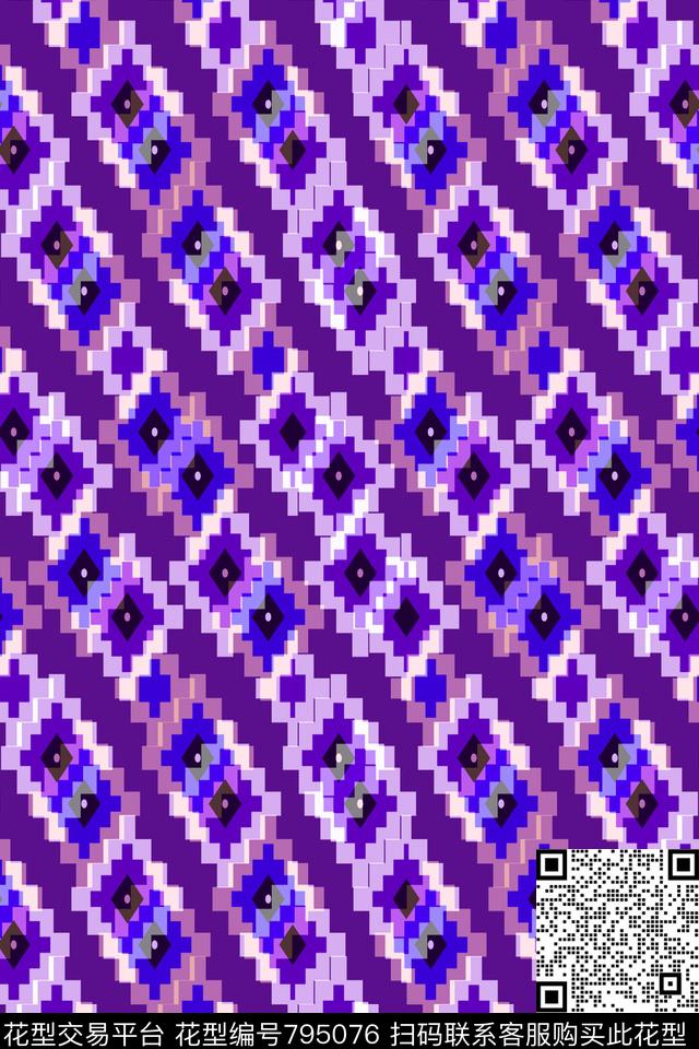 不规则几何小方块马赛克传统印花华亿平台下载（图片编号: 795076） - 瓦栏（Walan）