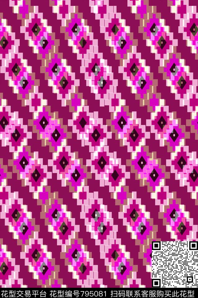 不规则几何小方块马赛克传统印花华亿平台下载（图片编号: 795081） - 瓦栏（Walan）