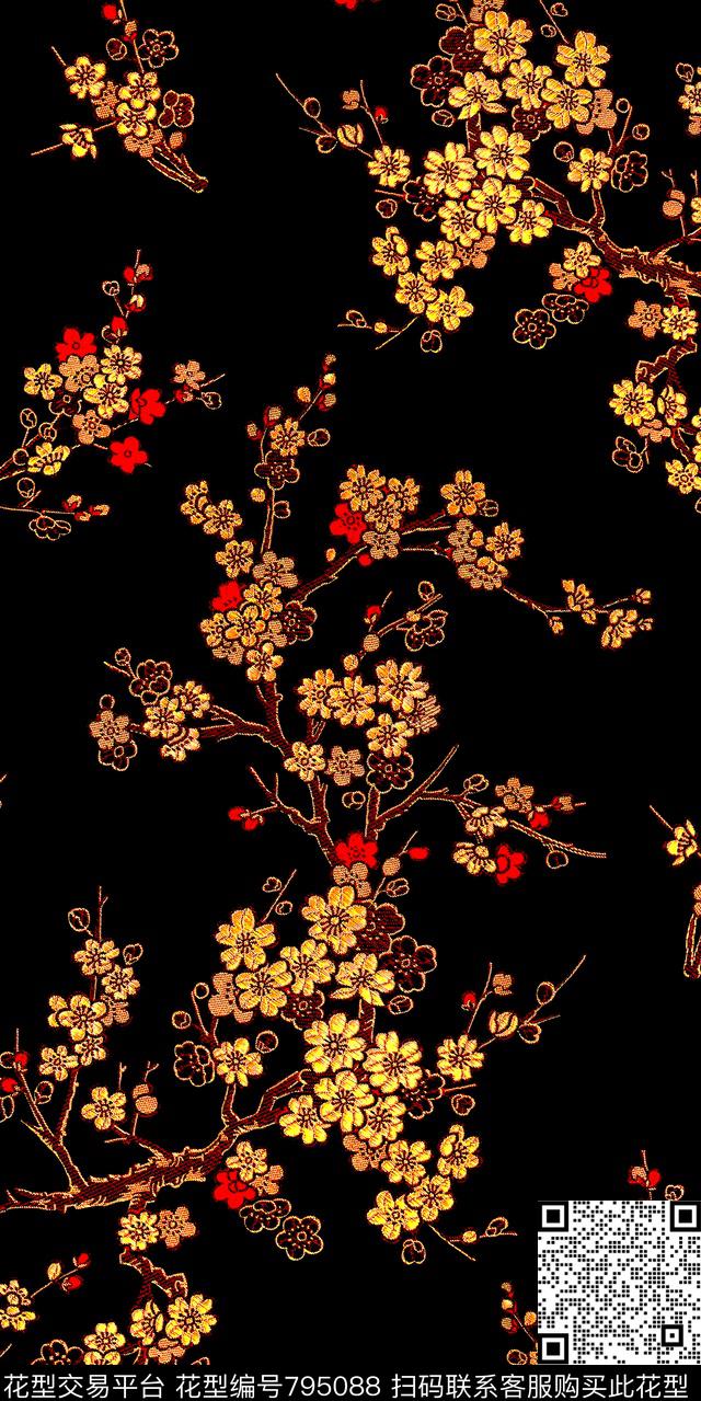 小碎花花朵花卉数码印花华亿平台下载（图片编号: 795088） - 瓦栏（Walan）