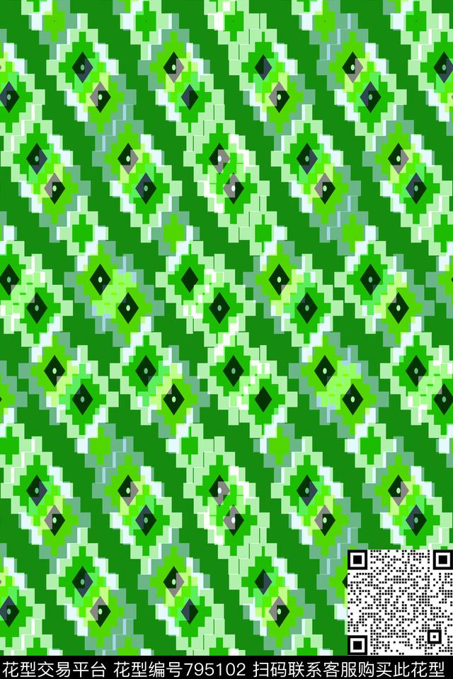 不规则几何小方块马赛克传统印花华亿平台下载（图片编号: 795102） - 瓦栏（Walan）