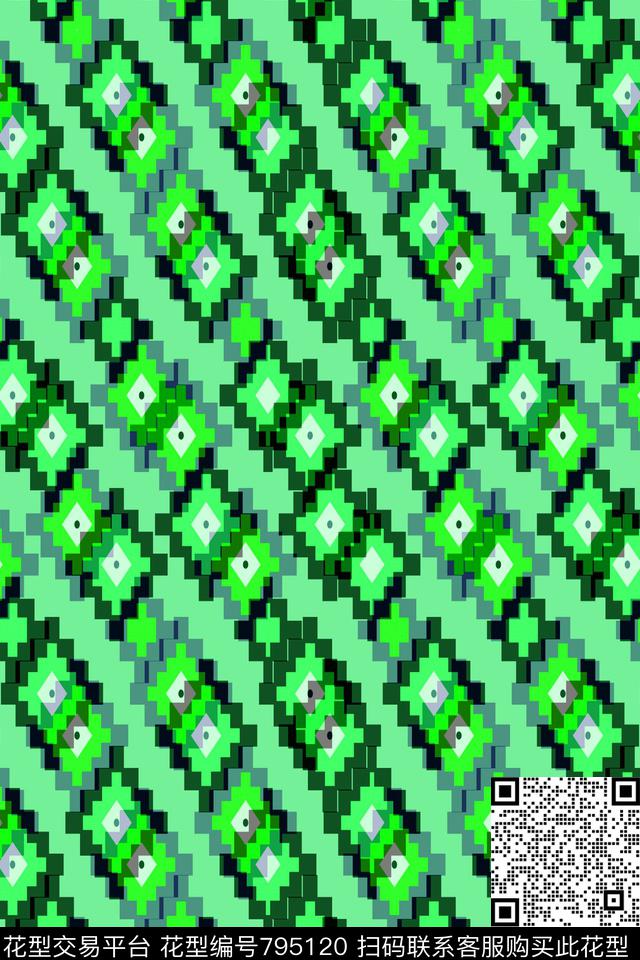 不规则几何小方块马赛克传统印花华亿平台下载（图片编号: 795120） - 瓦栏（Walan）