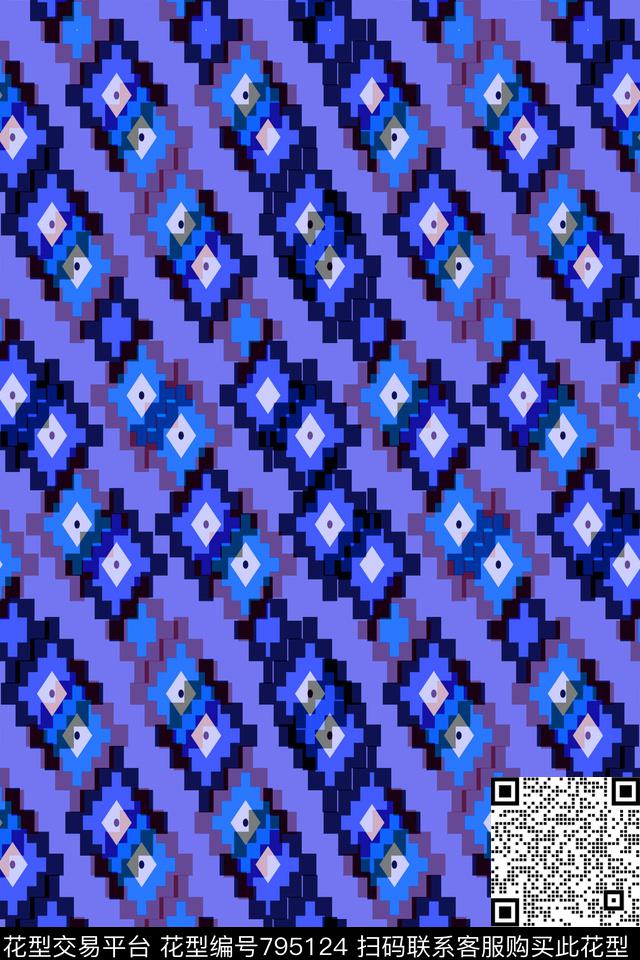 不规则几何小方块马赛克传统印花华亿平台下载（图片编号: 795124） - 瓦栏（Walan）