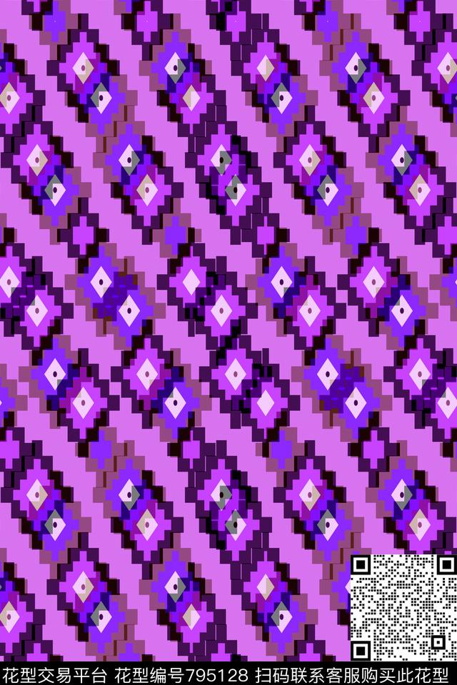不规则几何小方块马赛克传统印花华亿平台下载（图片编号: 795128） - 瓦栏（Walan）