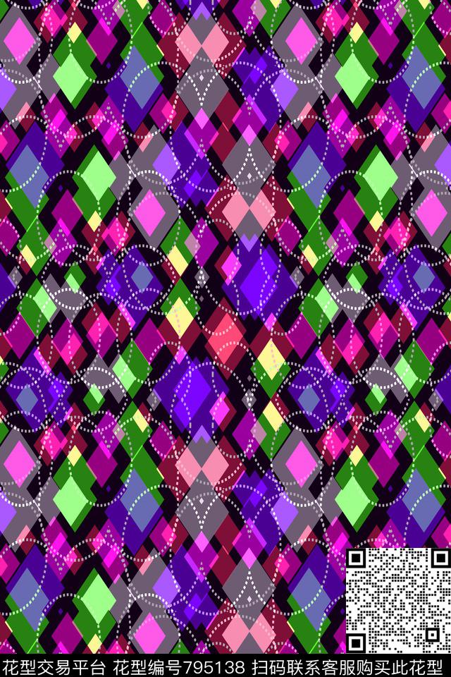 不规则几何小方块马赛克传统印花华亿平台下载（图片编号: 795138） - 瓦栏（Walan）