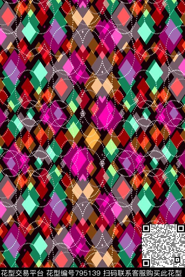 不规则几何小方块马赛克传统印花华亿平台下载（图片编号: 795139） - 瓦栏（Walan）