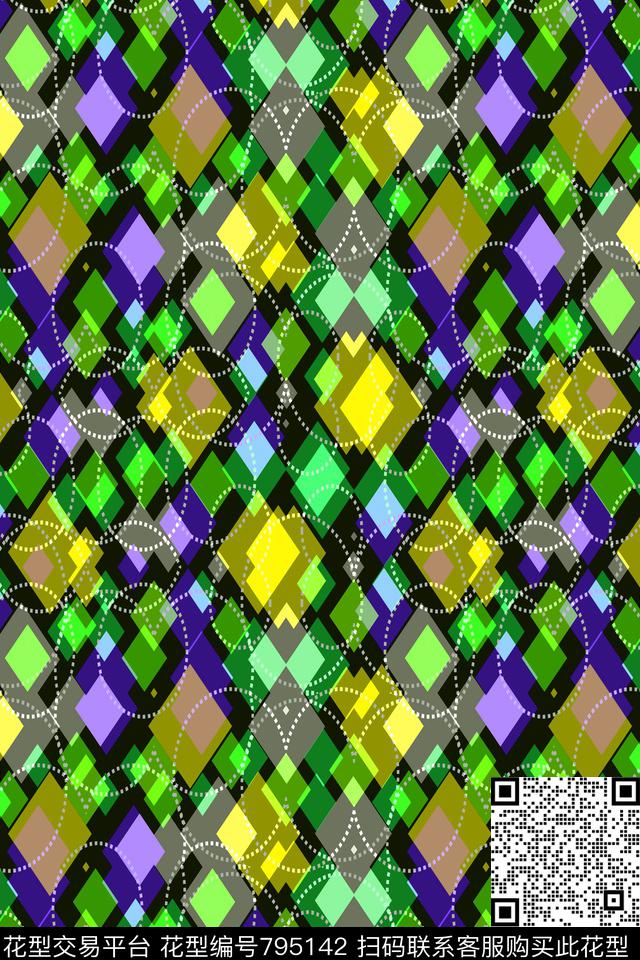 不规则几何小方块马赛克传统印花华亿平台下载（图片编号: 795142） - 瓦栏（Walan）