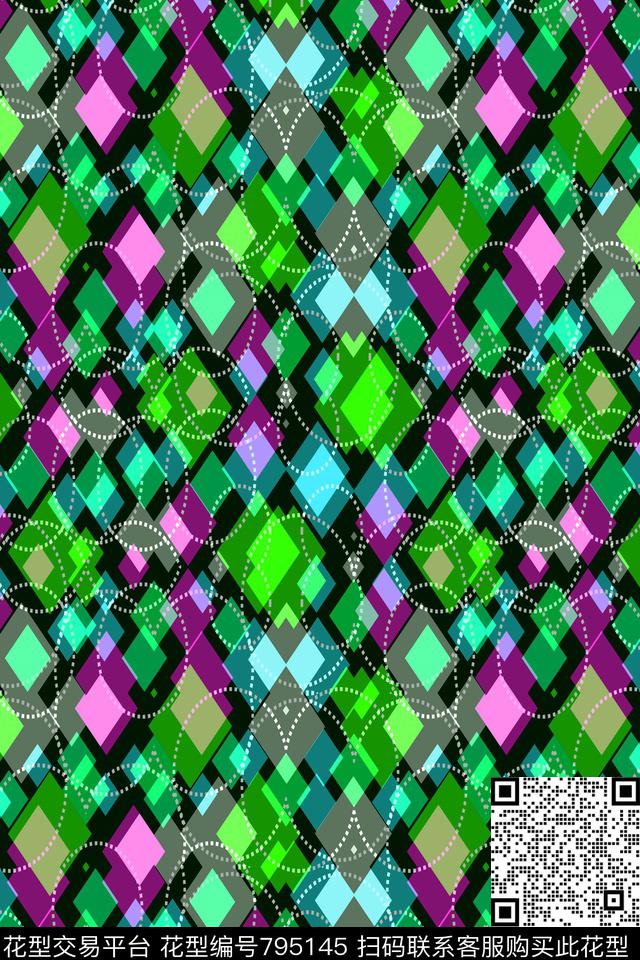 不规则几何小方块马赛克传统印花华亿平台下载（图片编号: 795145） - 瓦栏（Walan）