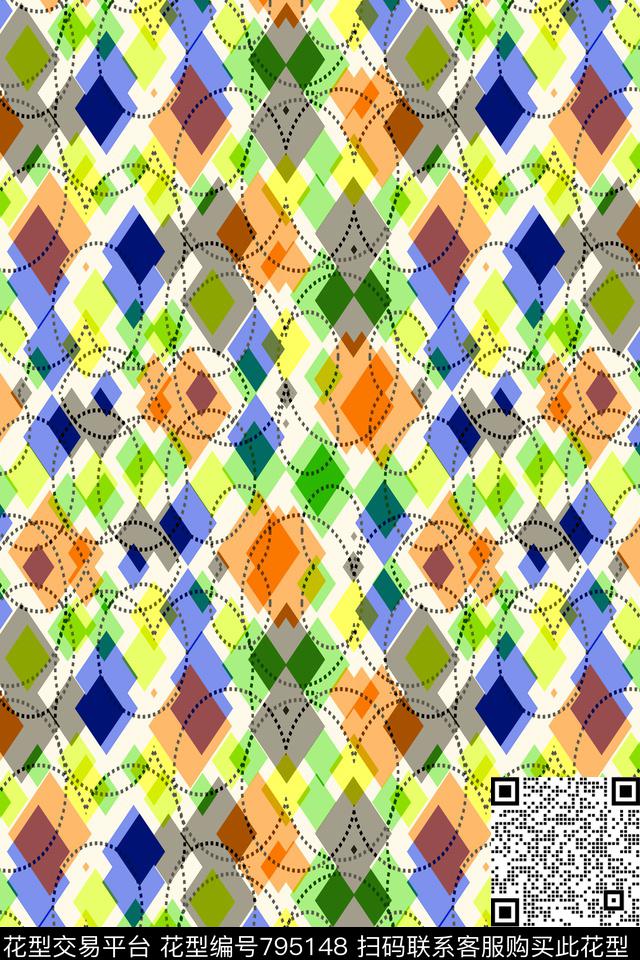 不规则几何小方块马赛克传统印花华亿平台下载（图片编号: 795148） - 瓦栏（Walan）