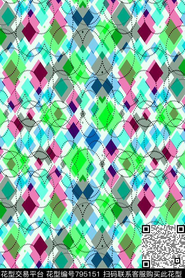 不规则几何小方块马赛克传统印花华亿平台下载（图片编号: 795151） - 瓦栏（Walan）