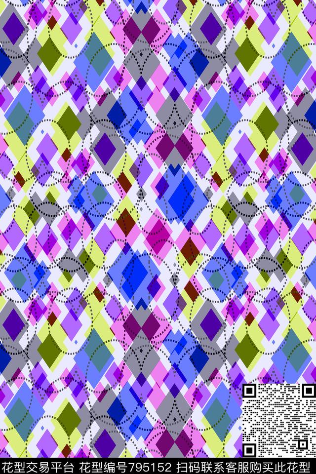 不规则几何小方块马赛克传统印花华亿平台下载（图片编号: 795152） - 瓦栏（Walan）