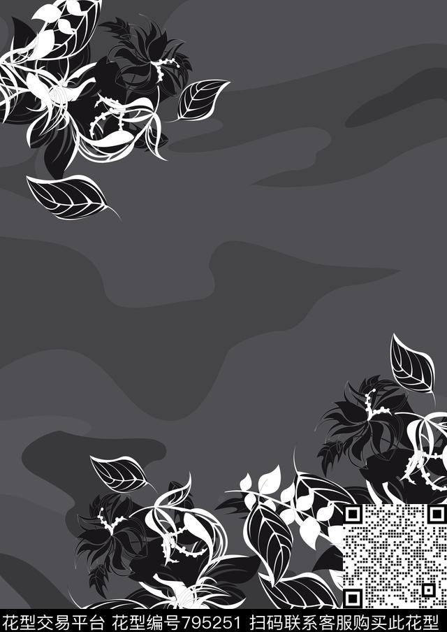 迷彩印花不规则几何数码印花华亿平台下载（图片编号: 795251） - 瓦栏（Walan）