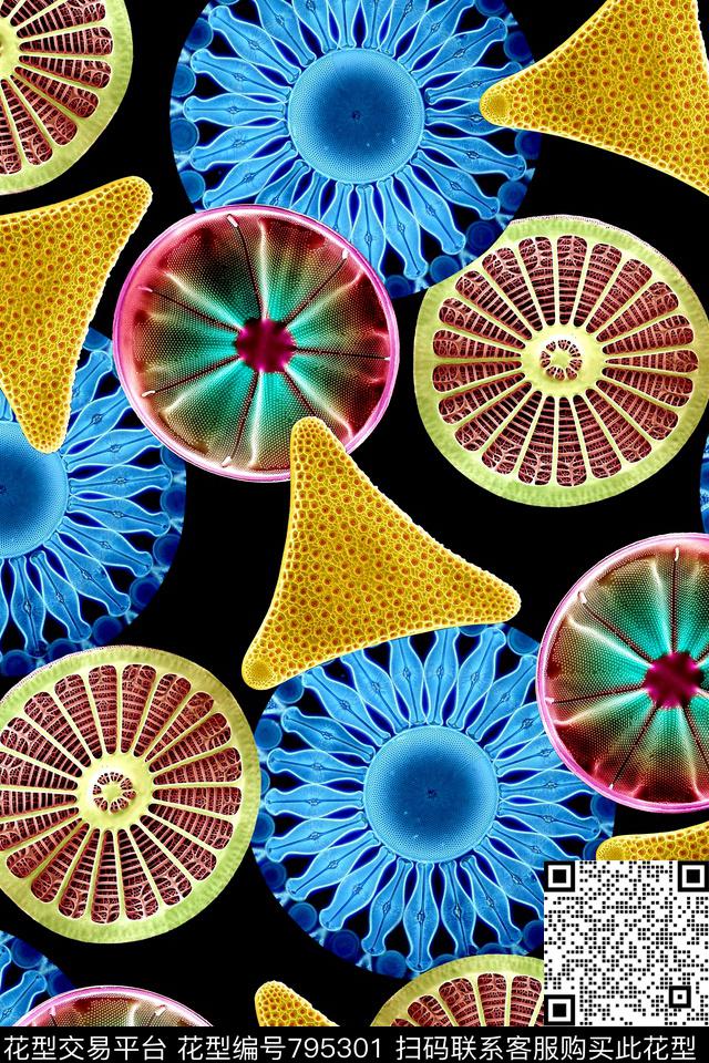 抽象几何拼接数码印花华亿平台下载（图片编号: 795301） - 瓦栏（Walan）