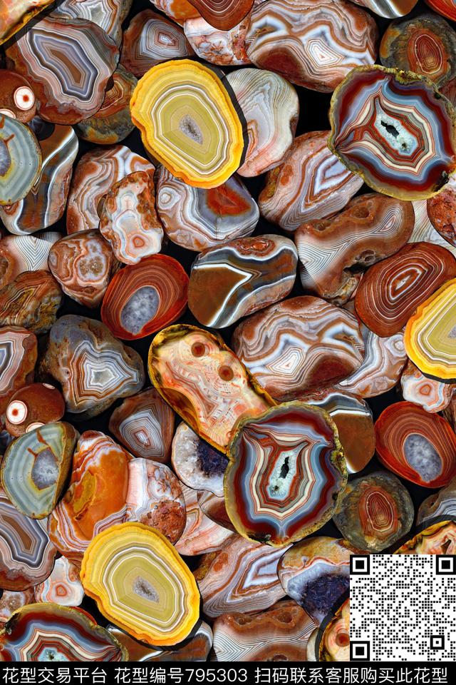 抽象几何矿石数码印花华亿平台下载（图片编号: 795303） - 瓦栏（Walan）