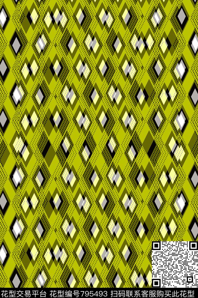 色块不规则几何菱形传统印花华亿平台下载（图片编号: 795493） - 瓦栏（Walan）