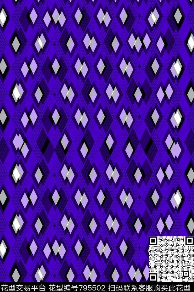 色块不规则几何菱形传统印花华亿平台下载（图片编号: 795502） - 瓦栏（Walan）