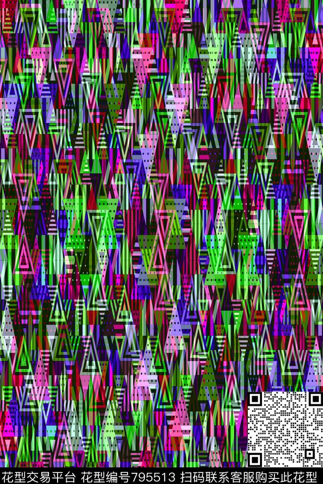 不规则几何色块菱形传统印花华亿平台下载（图片编号: 795513） - 瓦栏（Walan）