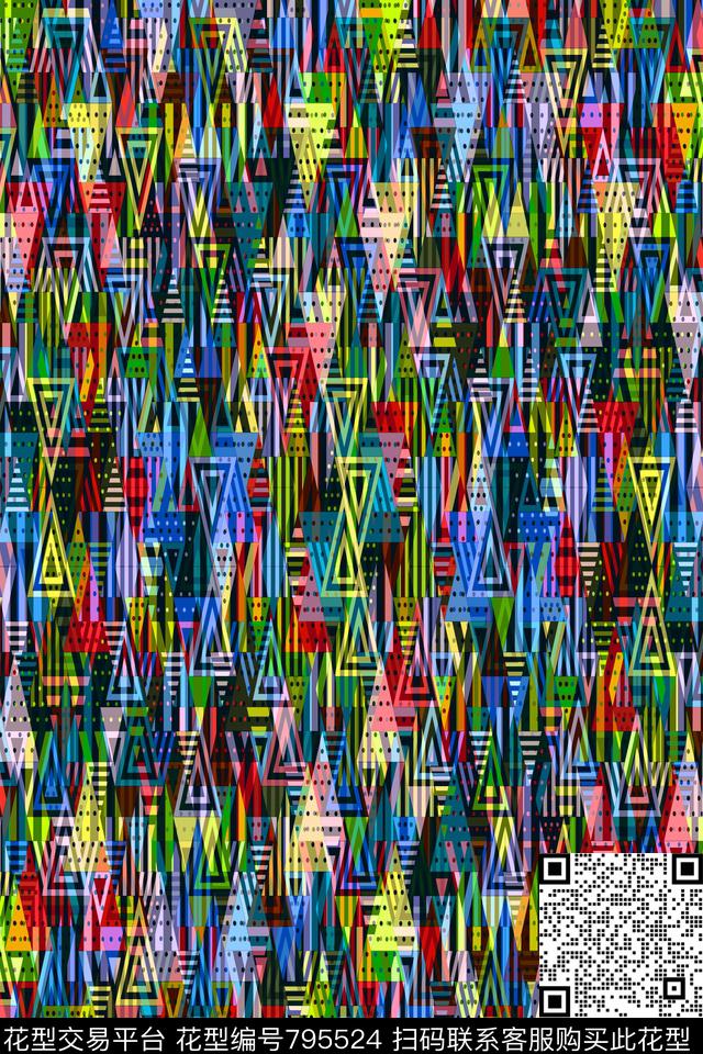 不规则几何色块菱形传统印花华亿平台下载（图片编号: 795524） - 瓦栏（Walan）