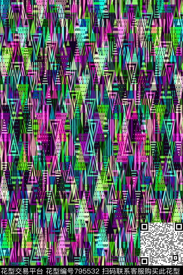 不规则几何色块菱形传统印花华亿平台下载（图片编号: 795532） - 瓦栏（Walan）
