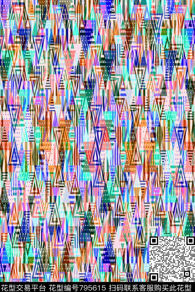 不规则几何色块菱形传统印花华亿平台下载（图片编号: 795615） - 瓦栏（Walan）