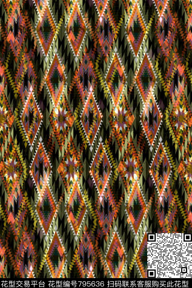 色块菱形不规则几何传统印花华亿平台下载（图片编号: 795636） - 瓦栏（Walan）