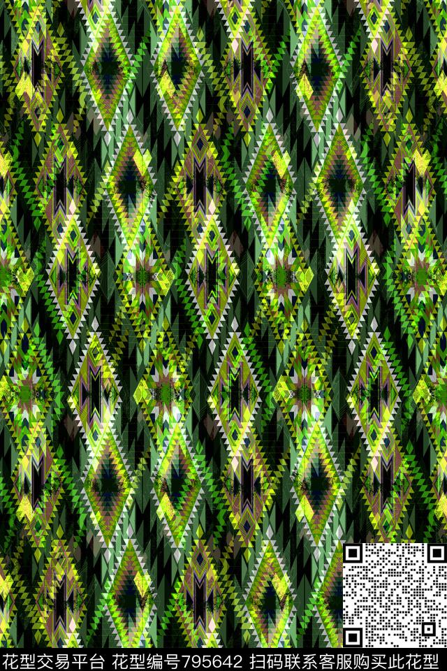 色块菱形不规则几何传统印花华亿平台下载（图片编号: 795642） - 瓦栏（Walan）