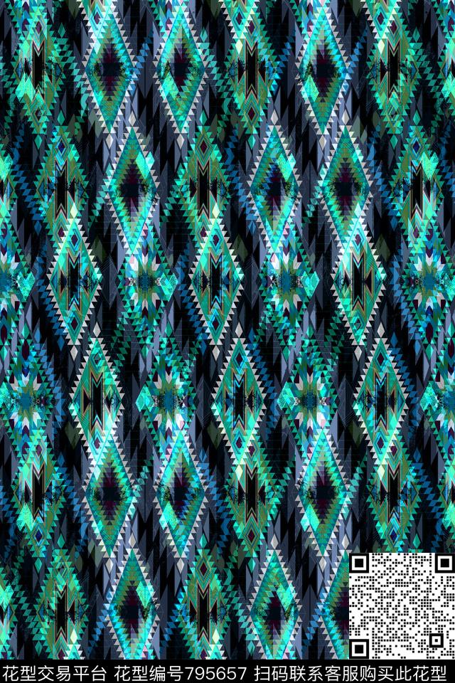 色块菱形不规则几何传统印花华亿平台下载（图片编号: 795657） - 瓦栏（Walan）