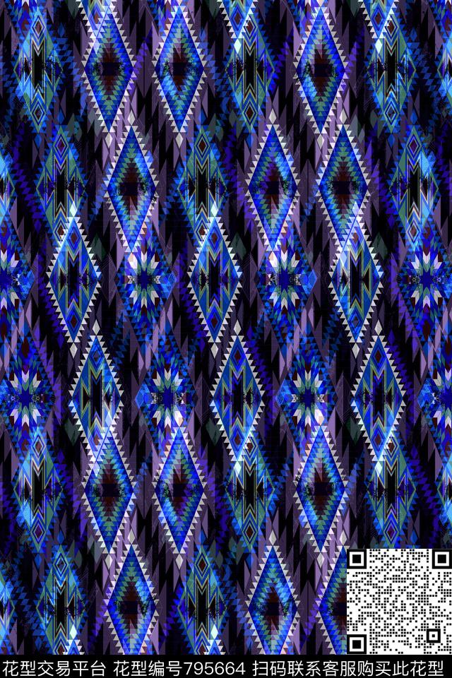 色块菱形不规则几何传统印花华亿平台下载（图片编号: 795664） - 瓦栏（Walan）