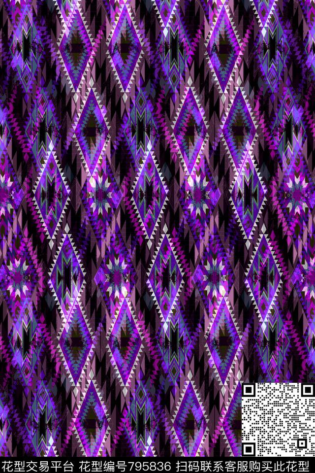 色块菱形不规则几何传统印花华亿平台下载（图片编号: 795836） - 瓦栏（Walan）