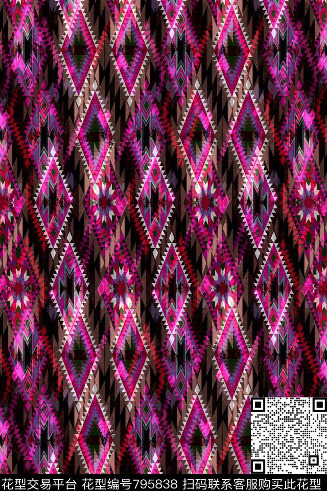 色块菱形不规则几何传统印花华亿平台下载（图片编号: 795838） - 瓦栏（Walan）
