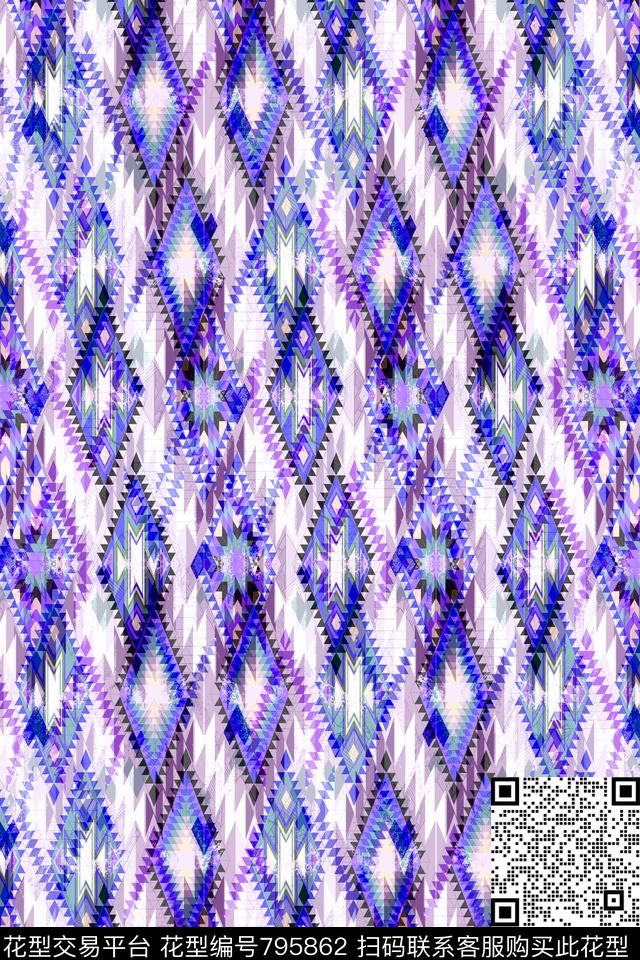 色块菱形不规则几何传统印花华亿平台下载（图片编号: 795862） - 瓦栏（Walan）