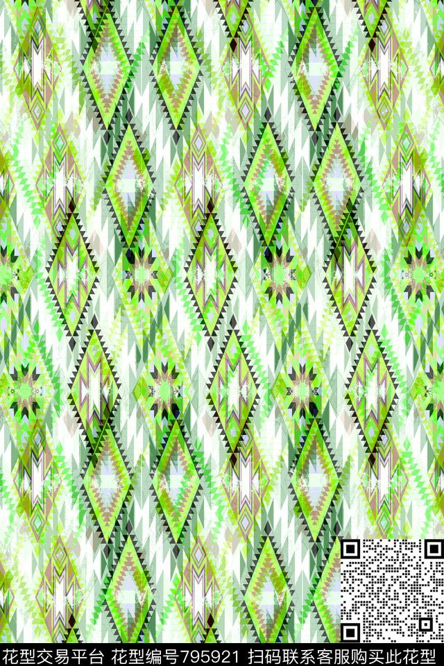 色块菱形不规则几何传统印花华亿平台下载（图片编号: 795921） - 瓦栏（Walan）