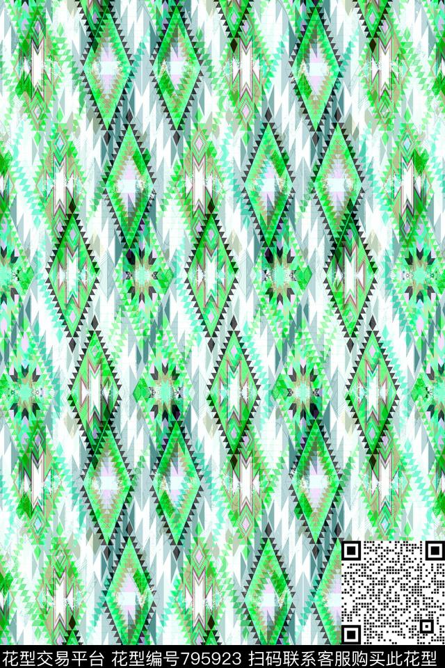 色块菱形不规则几何传统印花华亿平台下载（图片编号: 795923） - 瓦栏（Walan）