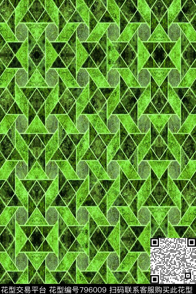 菱形小方块不规则几何传统印花华亿平台下载（图片编号: 796009） - 瓦栏（Walan）