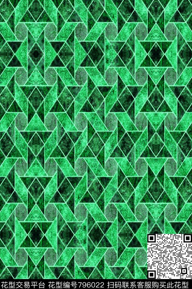 菱形小方块不规则几何传统印花华亿平台下载（图片编号: 796022） - 瓦栏（Walan）