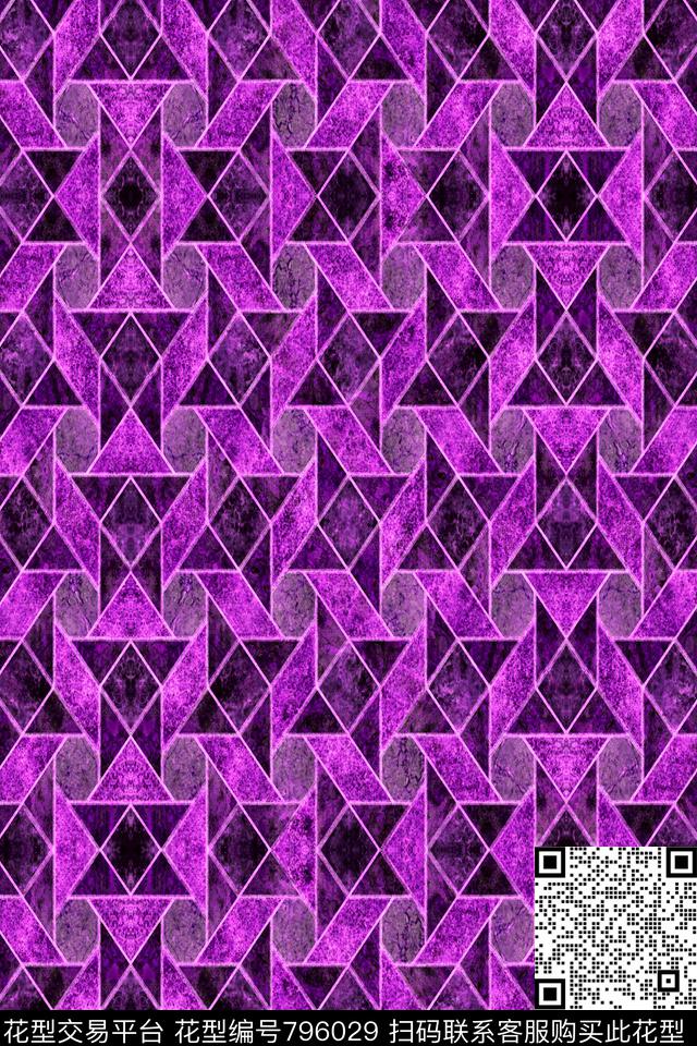 菱形小方块不规则几何传统印花华亿平台下载（图片编号: 796029） - 瓦栏（Walan）