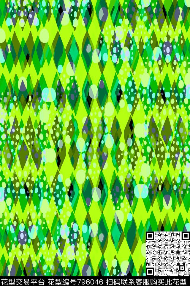 小方块不规则几何圆点传统印花华亿平台下载（图片编号: 796046） - 瓦栏（Walan）