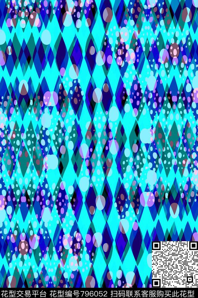 小方块不规则几何圆点传统印花华亿平台下载（图片编号: 796052） - 瓦栏（Walan）