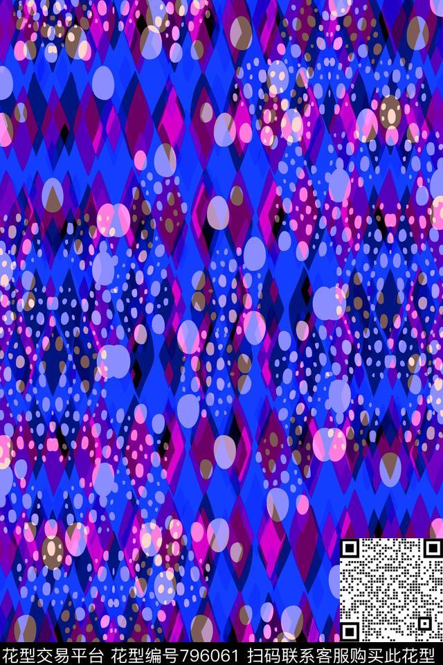 小方块不规则几何圆点传统印花华亿平台下载（图片编号: 796061） - 瓦栏（Walan）