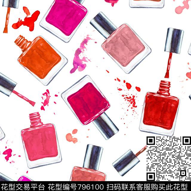 口红香水瓶趣味数码印花华亿平台下载（图片编号: 796100） - 瓦栏（Walan）