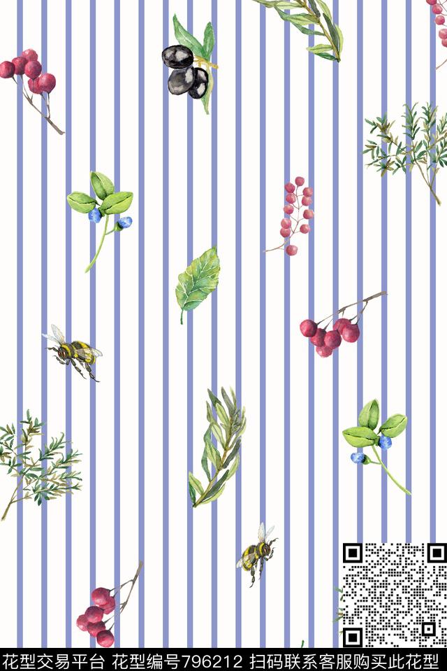 乱花小碎花叶子数码印花华亿平台下载（图片编号: 796212） - 瓦栏（Walan）