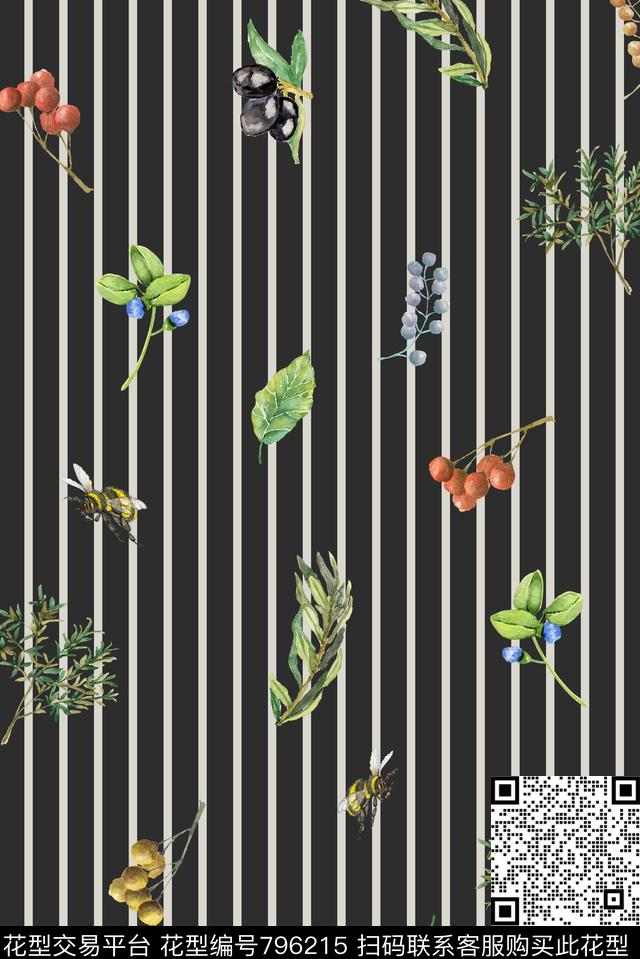 乱花小碎花叶子数码印花华亿平台下载（图片编号: 796215） - 瓦栏（Walan）