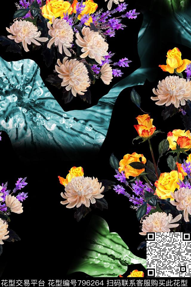 数码油画蒲公英数码印花华亿平台下载（图片编号: 796264） - 瓦栏（Walan）